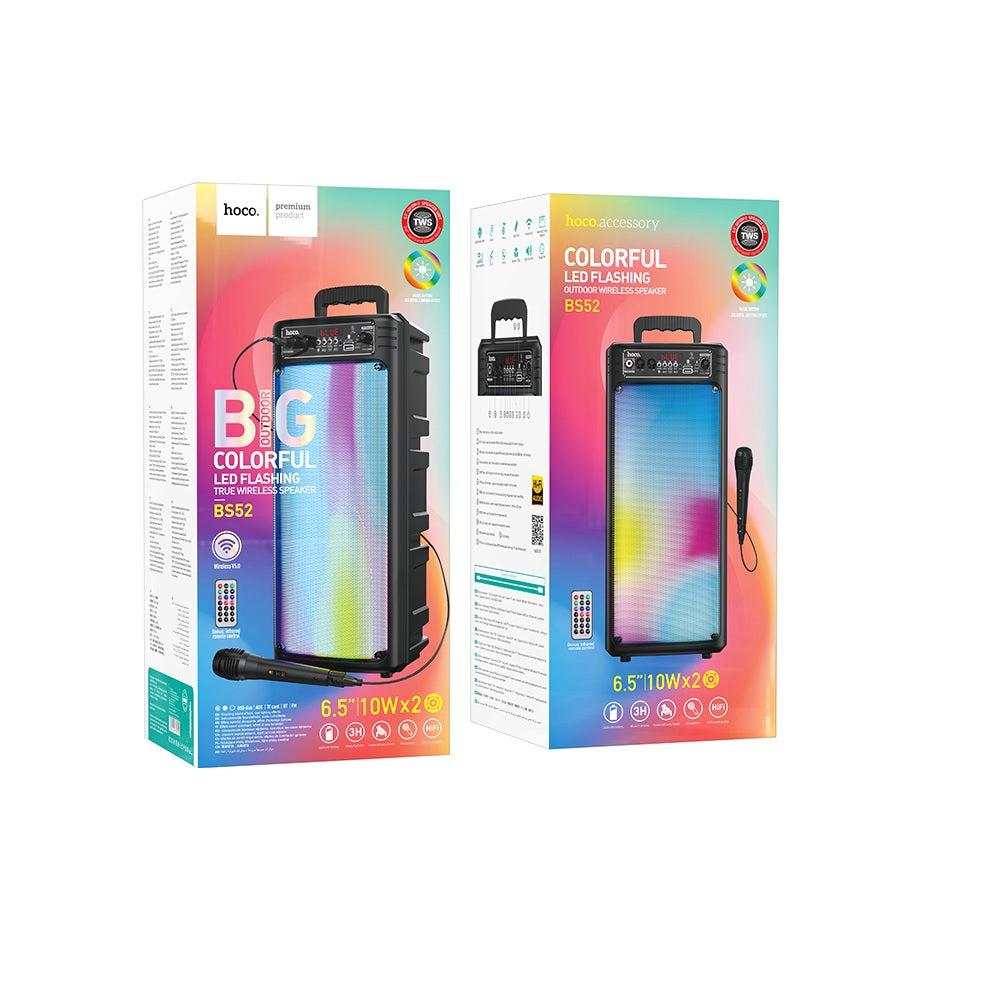 Parlante Bluetooth Karaoke con Luces Hoco BS52 Negro