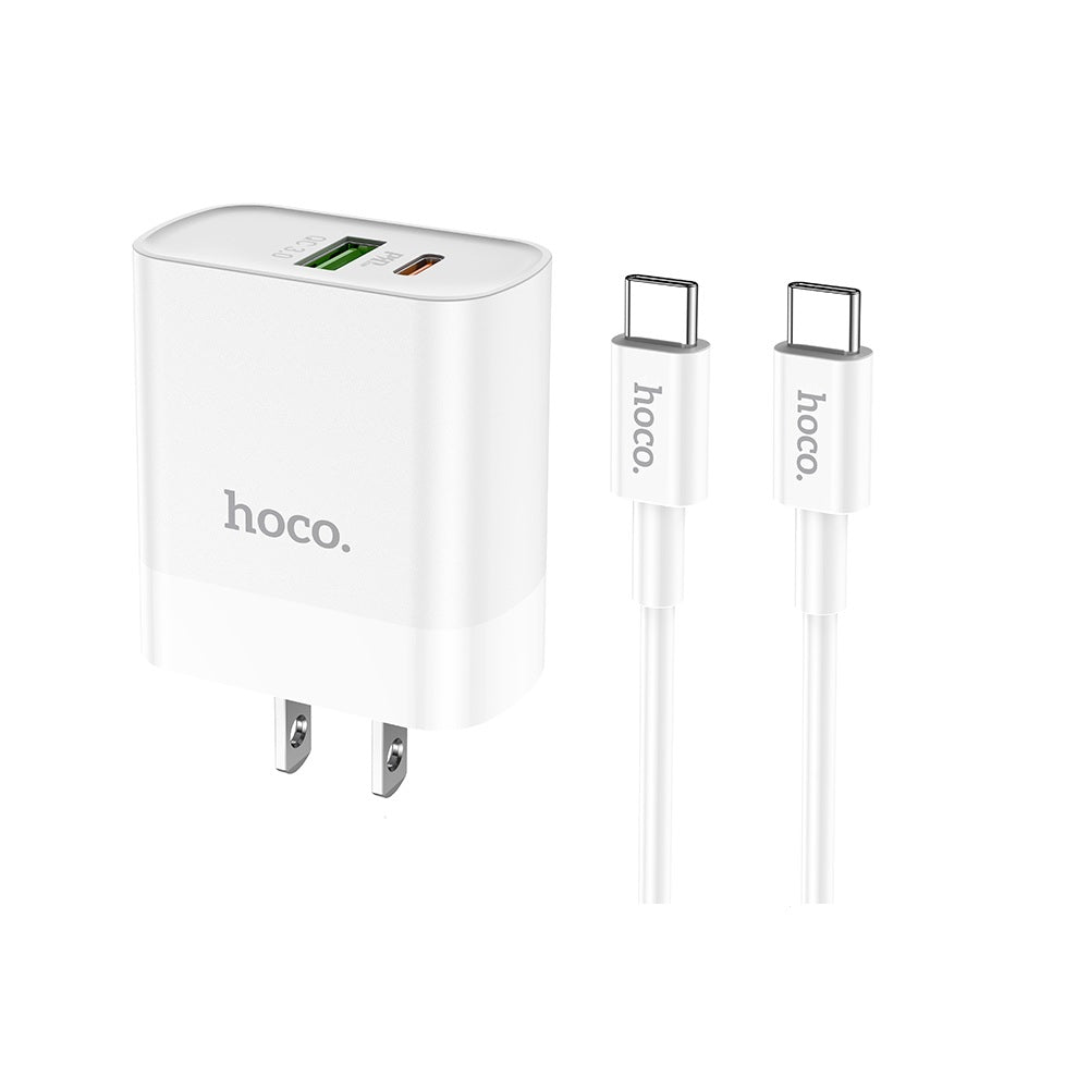 Cargador Cable Hoco C80 Tipo C a C PD20W QC3.0 Blanco