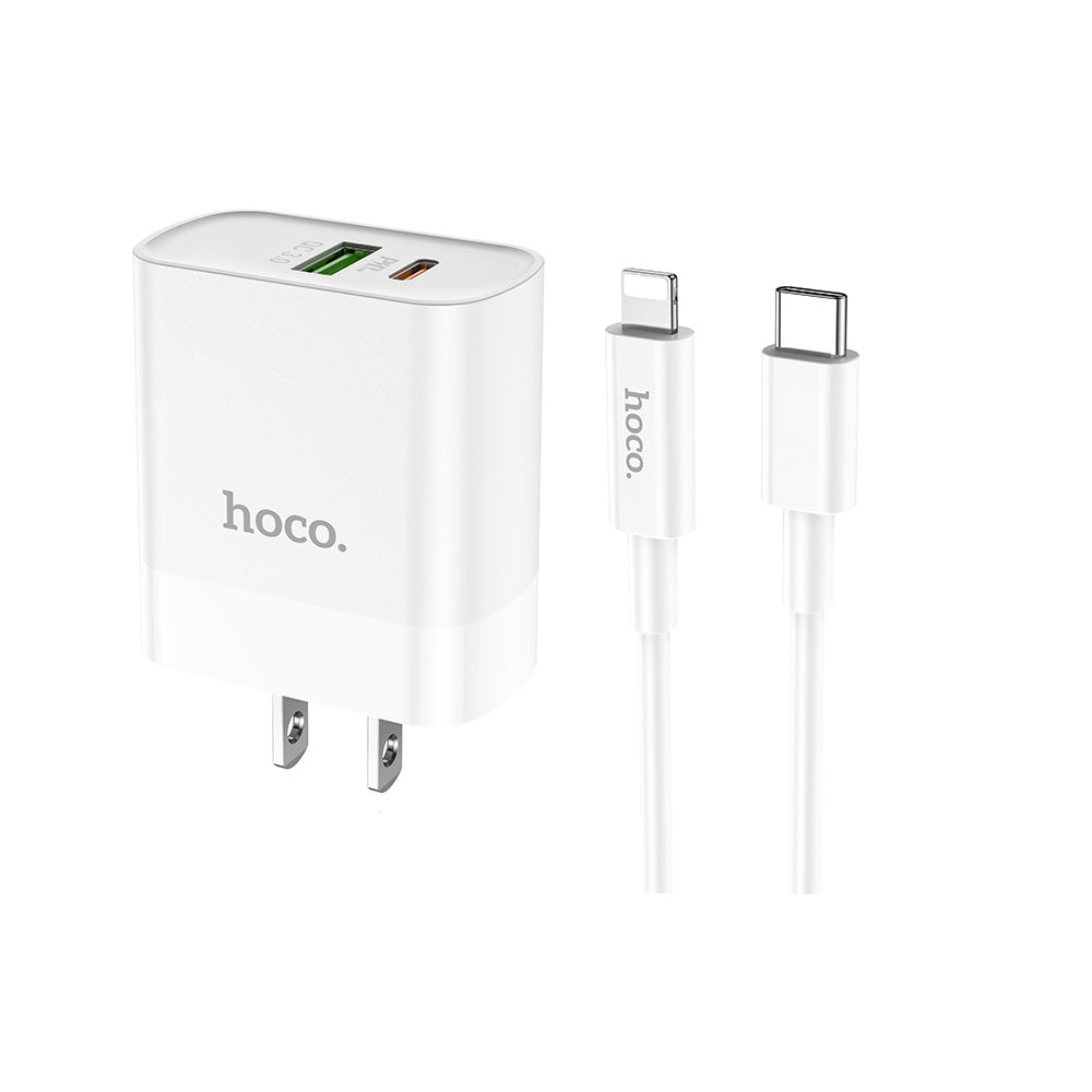 Cargador Cable Hoco C80 Tipo C a IP PD20W Rápida Blanco