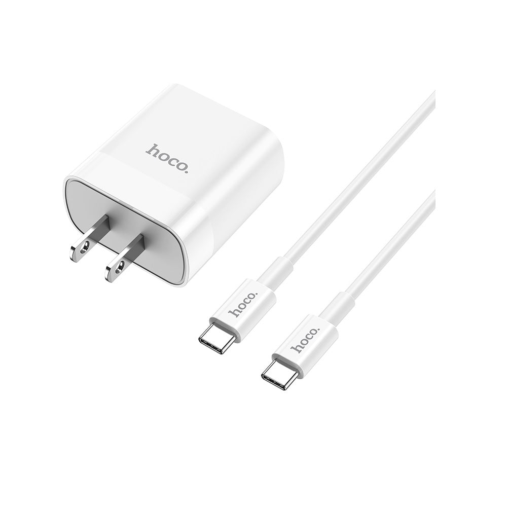 Cargador Cable Hoco C80 Tipo C a C PD20W QC3.0 Blanco