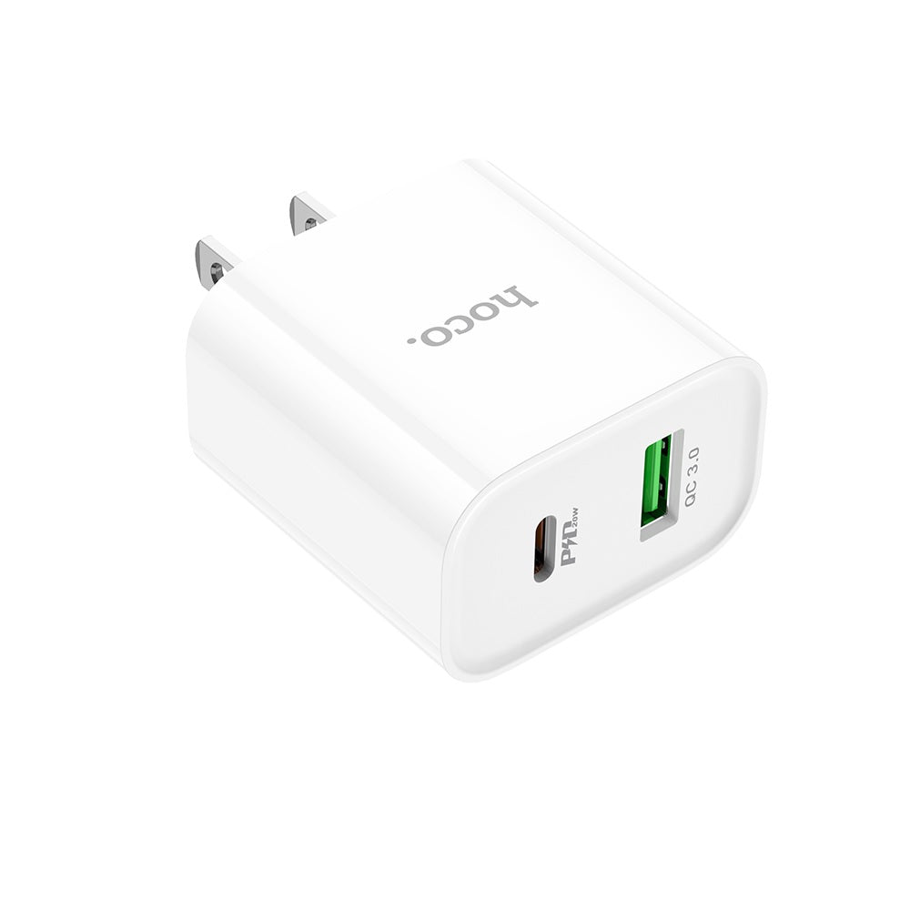 Cargador Hoco C80 Plus Carga Rapida PD20W QC3.0 Blanco