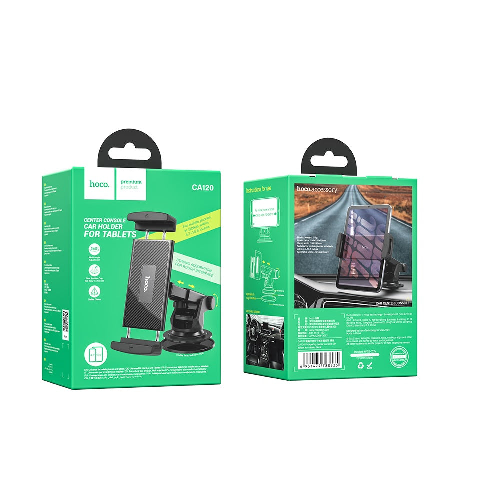 Soporte para celular y tablet Hoco CA120 Tablero Consola Negro