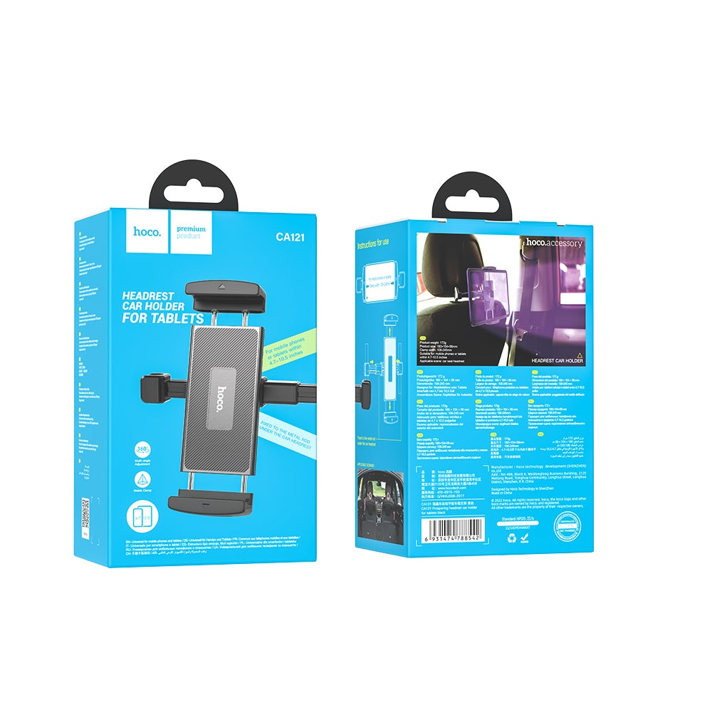 Soporte para celular y tablet Hoco CA121 Asiento Trasero CabeceraNegro