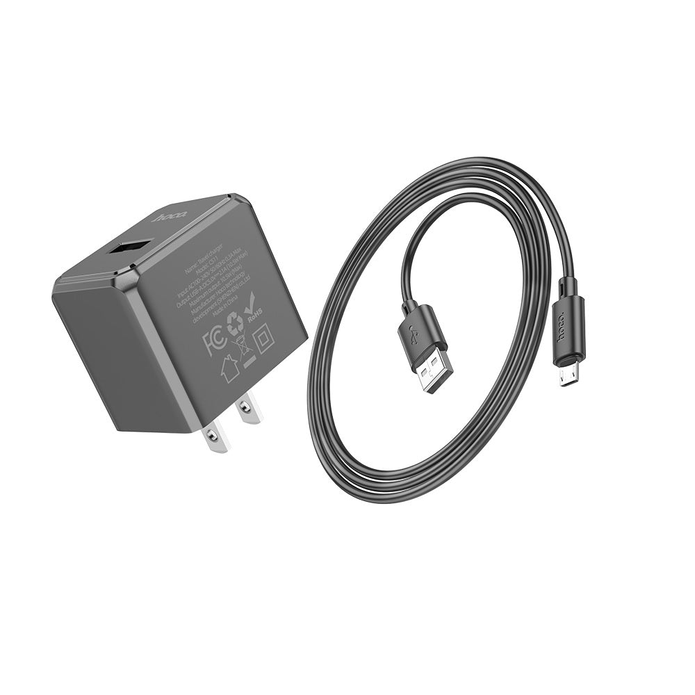 Cargador Pared Hoco CS11 con Cable Micro USB 2A Ocean Negro