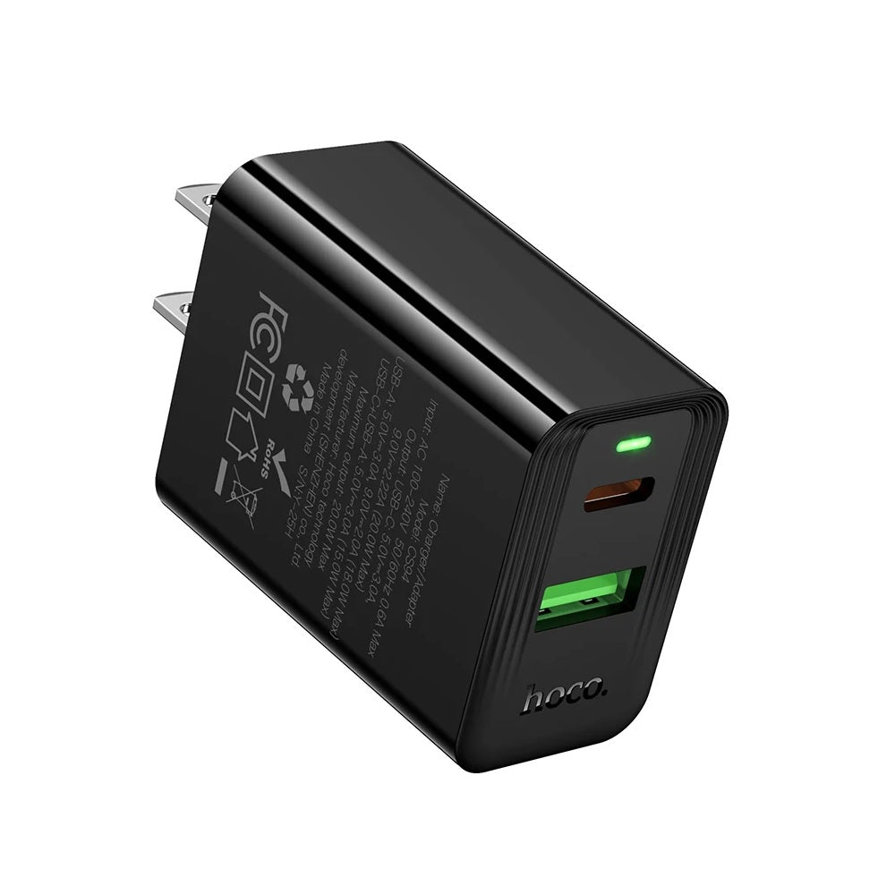 Cargador Pared Hoco CS94 Carga Rapida PD20W QC3.0 Dado Negro