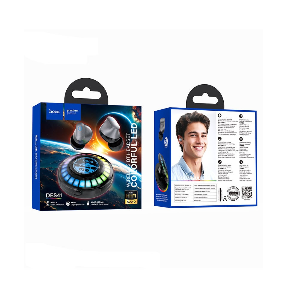 Audífonos Inalambricos Hoco DES41 Bluetooth Magic Negro