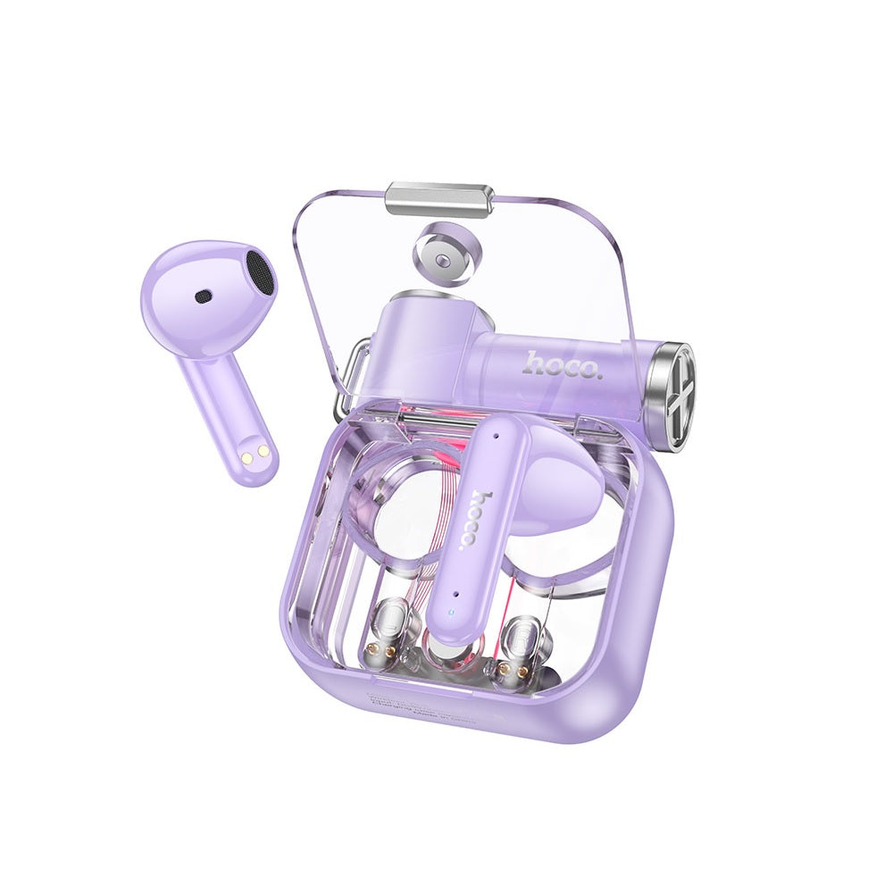 Audífonos Inalambricos Hoco DES43 Bluetooth Transparente Purpula
