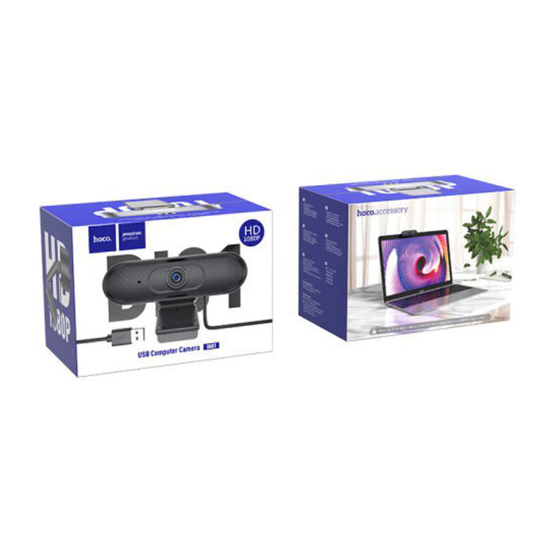 Web cam para PC Conexión USB 1080P HD Hoco DI01 Negro