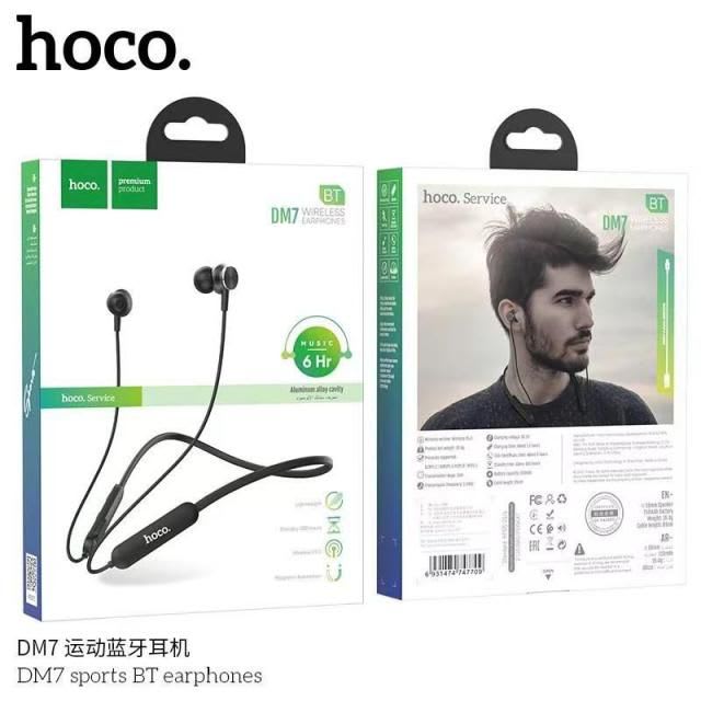 Audífonos Bluetooth V5,0 Deportivo con Cable Hoco DM7 Negro