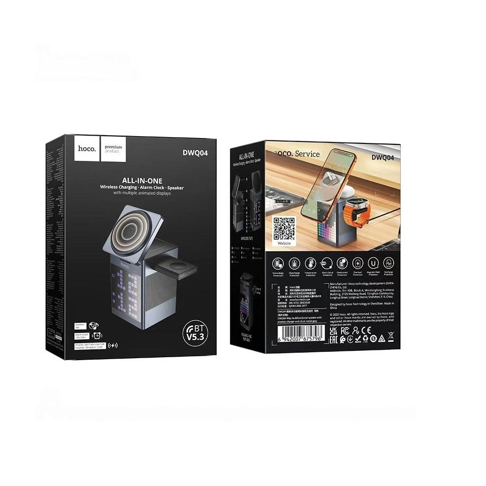 Cargador Multifuncional Hoco DWQ04 Estacion Carga Negro