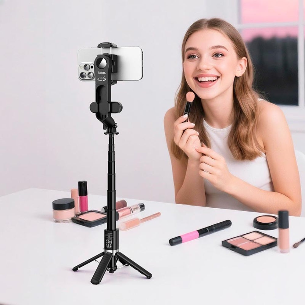 Soporte para celular Hoco DYY06 Palo Selfie Luz Negro