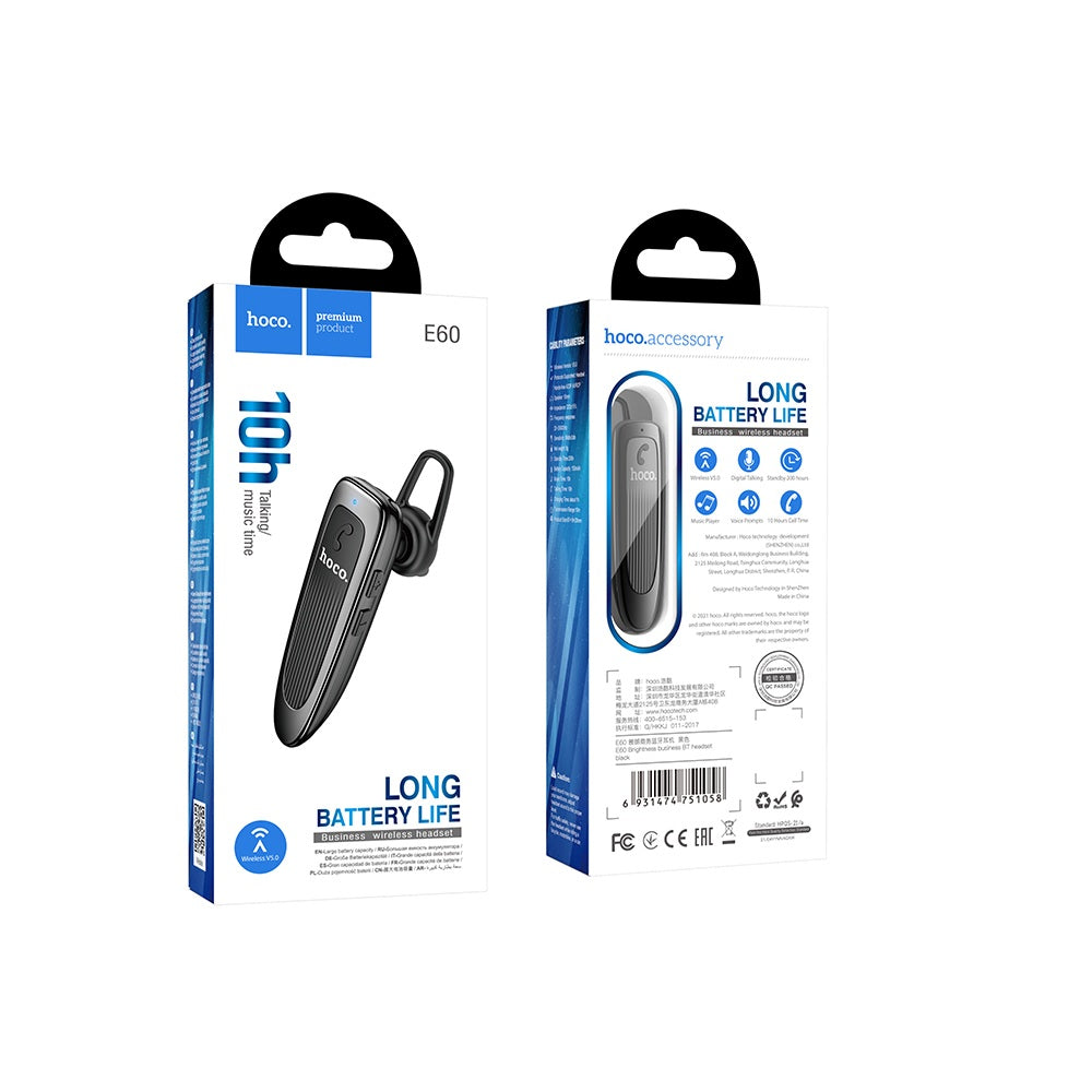 Audífonos Inalambricos Hoco E60 Bluetooth Manos Libres Negro