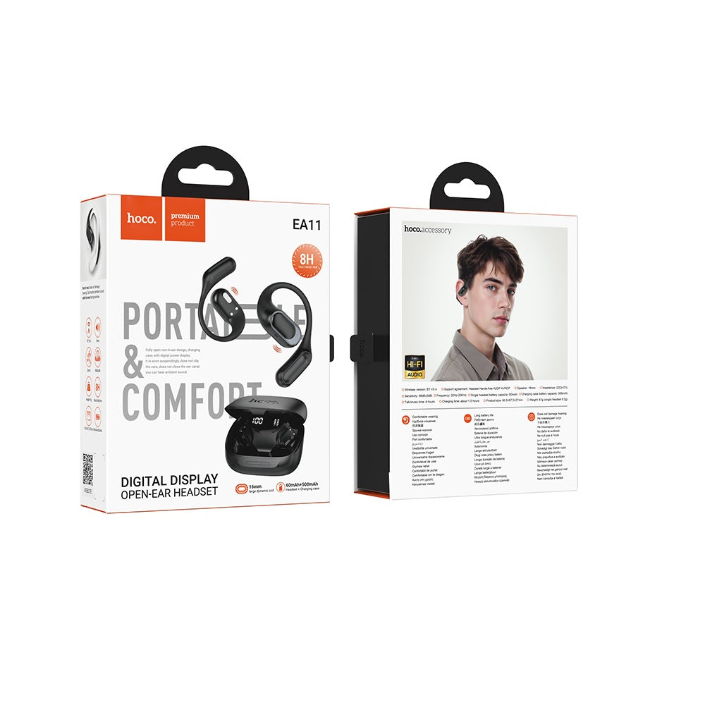 Audífonos Inalambricos Hoco EA11 Bluetooth Open Negro