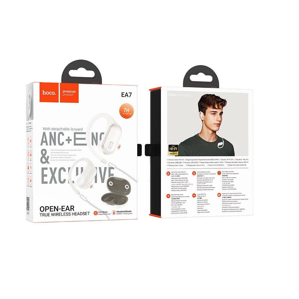 Audífonos Inalambricos Hoco EA7 Bluetooth Open ANC Blanco