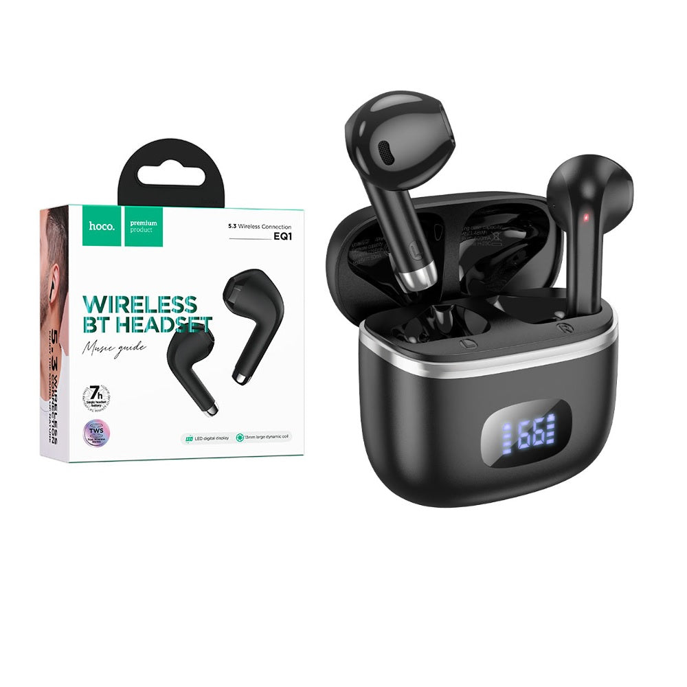 Audifonos Bluetooth Hoco EQ1 TWS Estuche Negro
