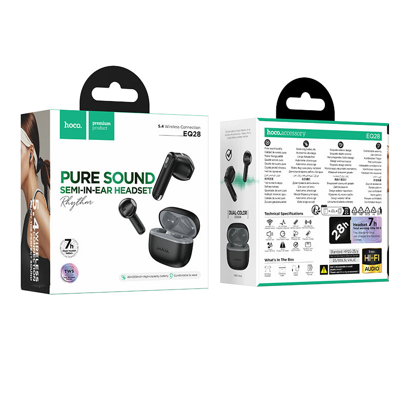 Audífonos Inalambricos Hoco EQ28 Bluetooth Midnight Negro