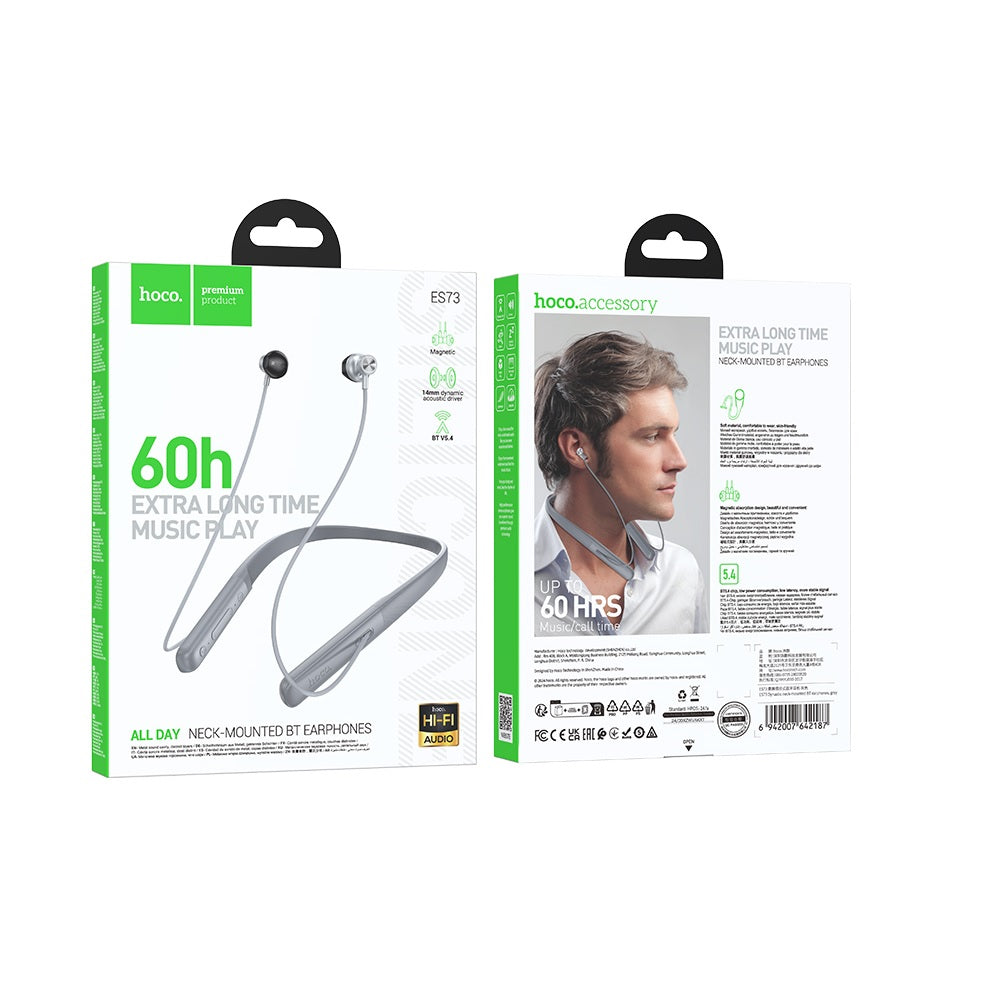Audifonos Bluetooth Hoco ES73 Diadema Cuello Blanco
