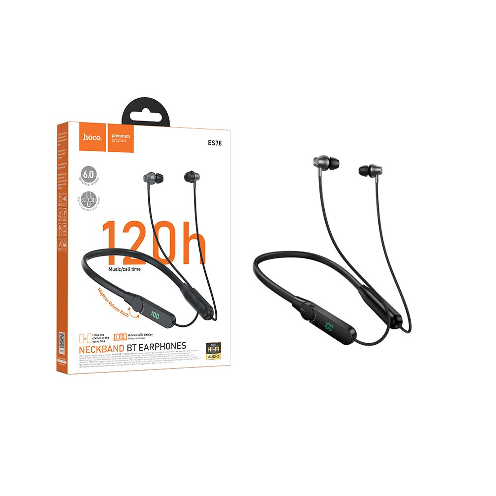 Audifonos Bluetooth Hoco ES78 Cuello Naya Deportivo Negro