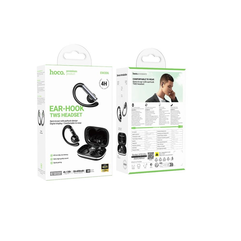 Audífonos Inalambricos Hoco EW206 Bluetooth StereoNegro