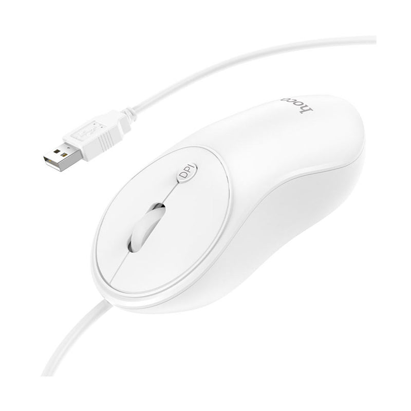 Mouse para PC Alámbrico Conexión USB 1.5m Hoco GM13 Blanco
