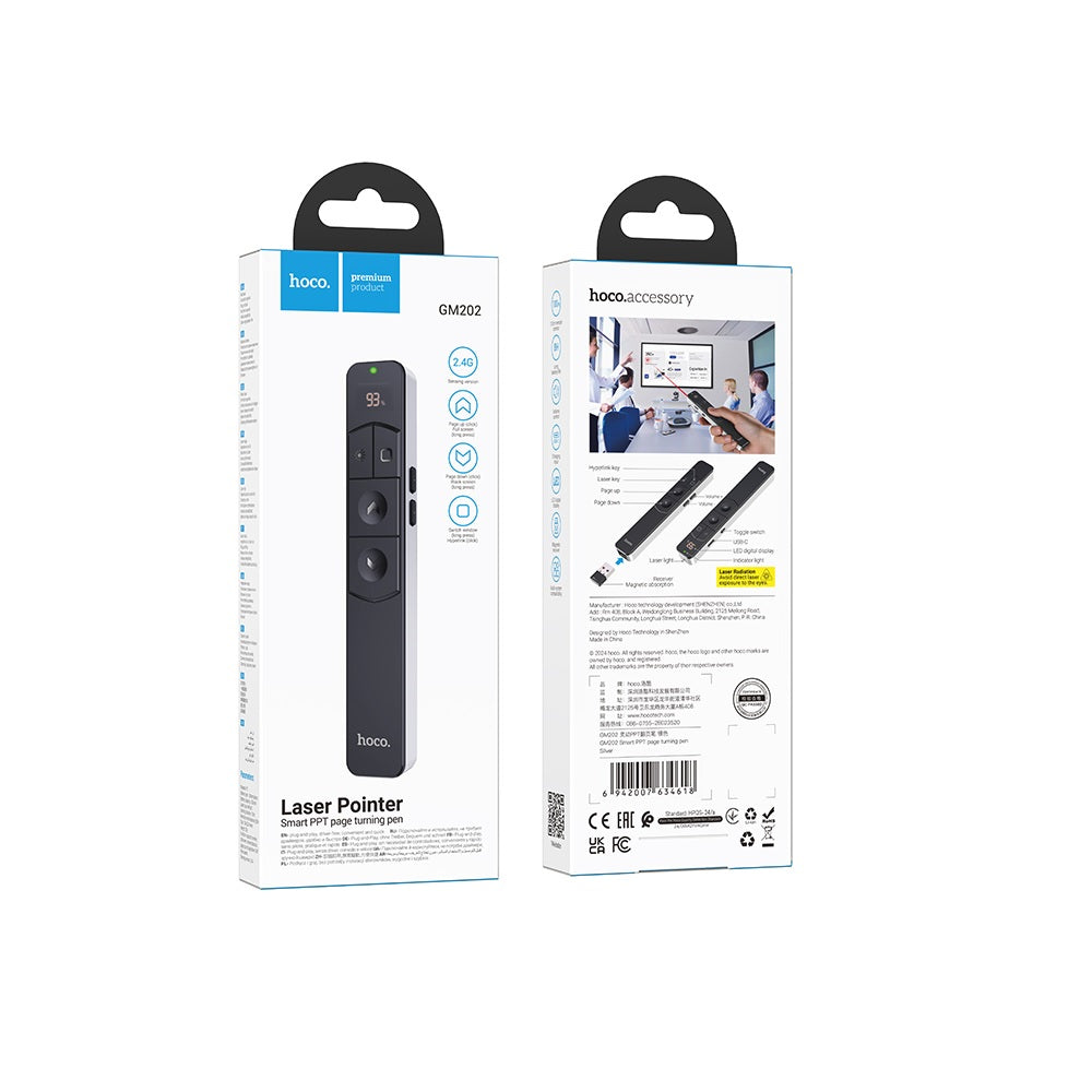 Puntero Inalámbrico Control de Largo Alcance Hoco GM202 Negro
