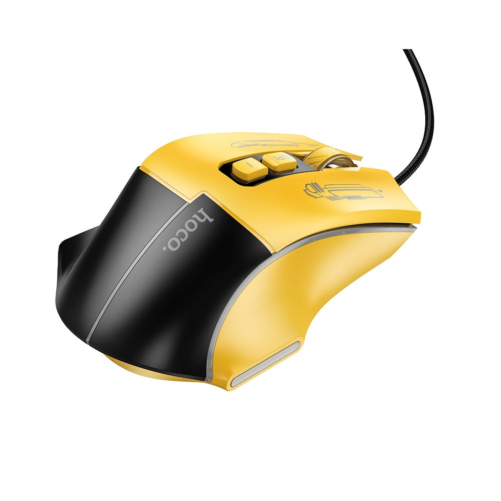 Mouse Gamer Alambrico RGB Optico Hoco GM31 Negro Amarillo