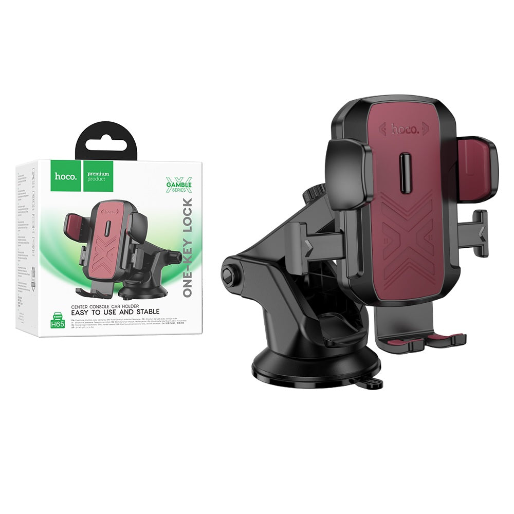 Soporte Celular para Auto Hoco H65 Gamble Tablero Rojo
