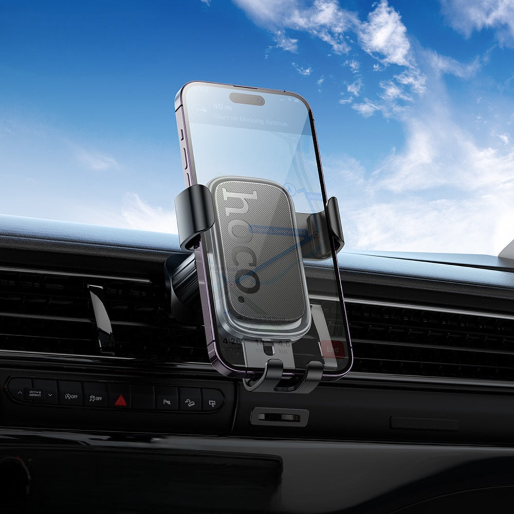 Soporte Celular para Auto Hoco H80 Rejilla Gravedad Negro