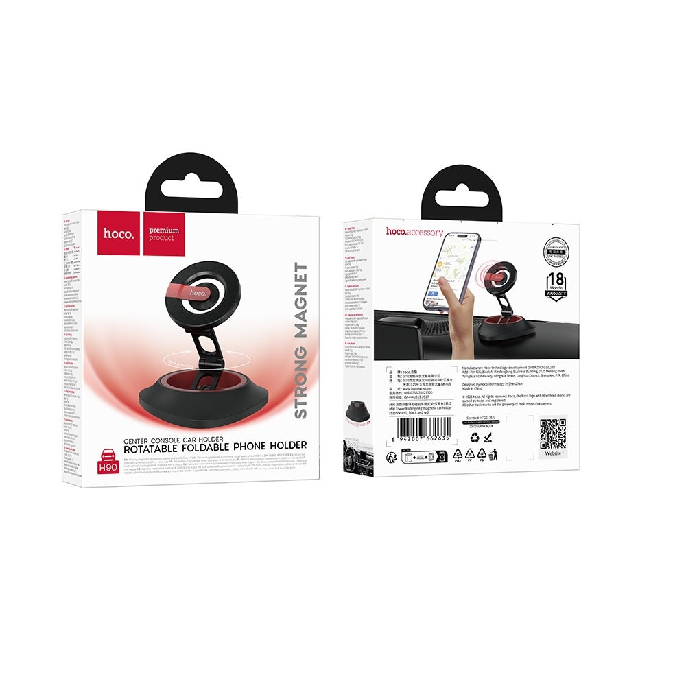 Soporte Magnetico Auto Hoco H90 Tablero Consola Negro