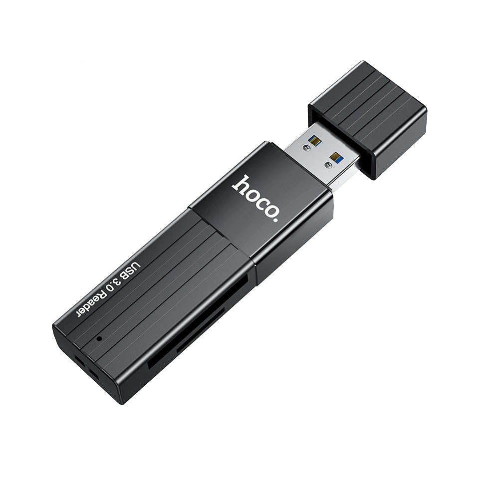 Lector Tarjetas SD TF USB 3.0 5Gbps Hoco HB20 2en1 Negro