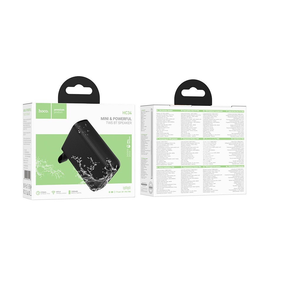 Parlante Bluetooth Star Luz RGB Hoco HC34 Negro