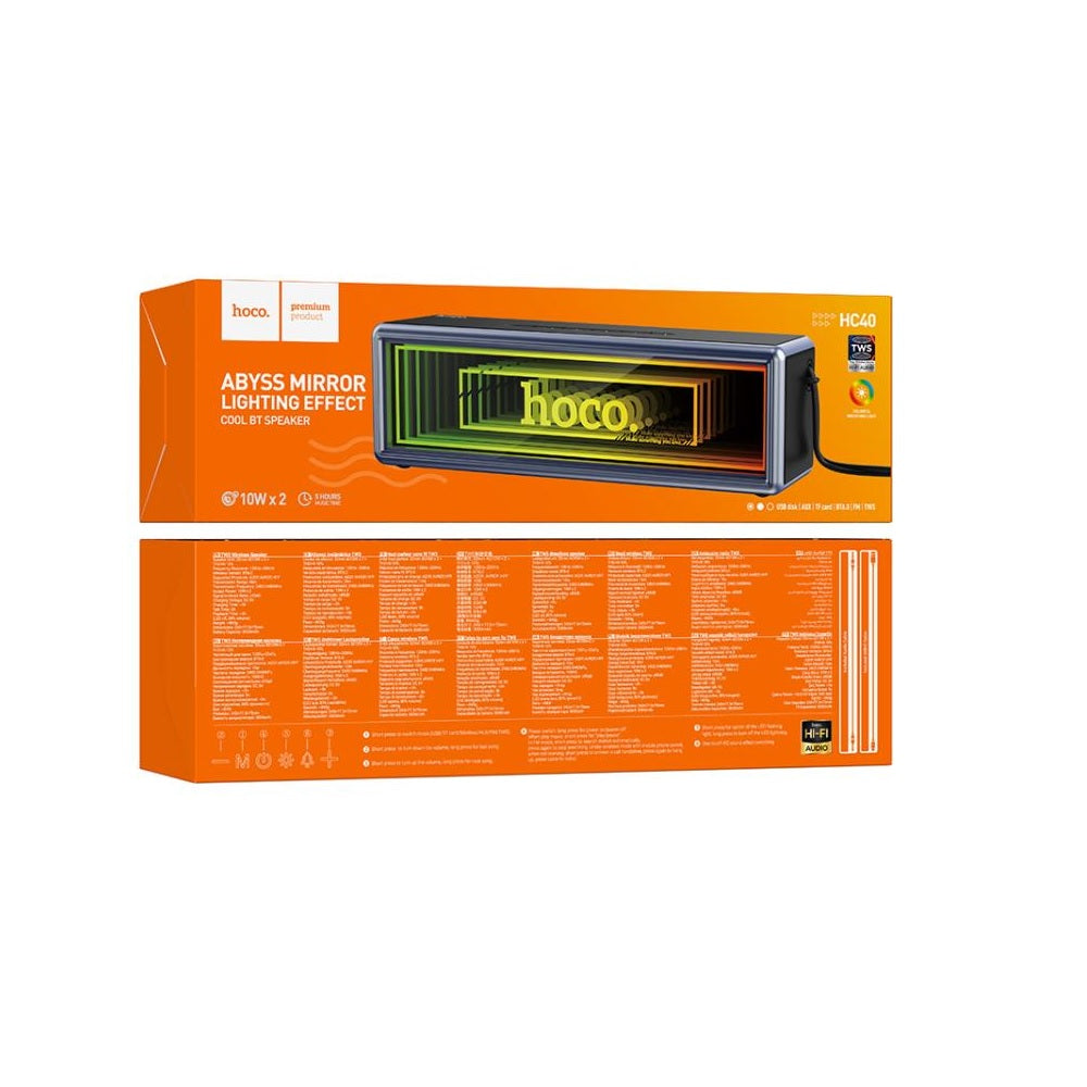Parlante Bluetooth Deportivo con Luces Hoco HC40 Negro