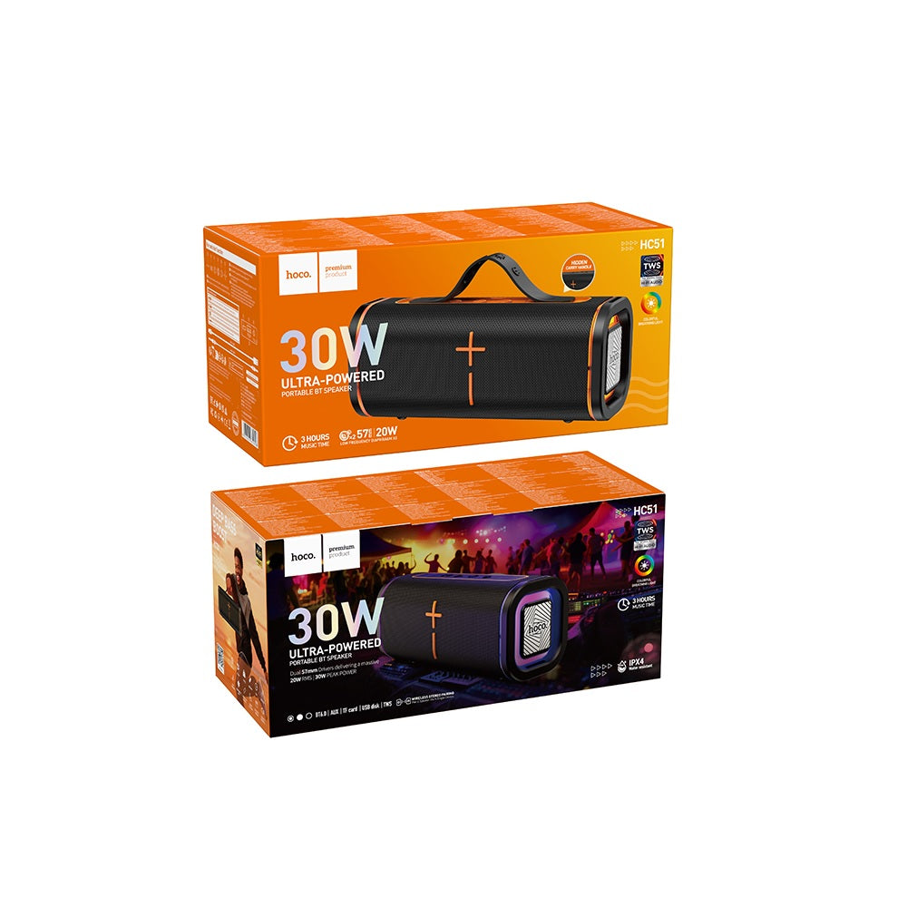 Parlante Bluetooth Soul Luz RGB 10W Hoco HC51 Negro