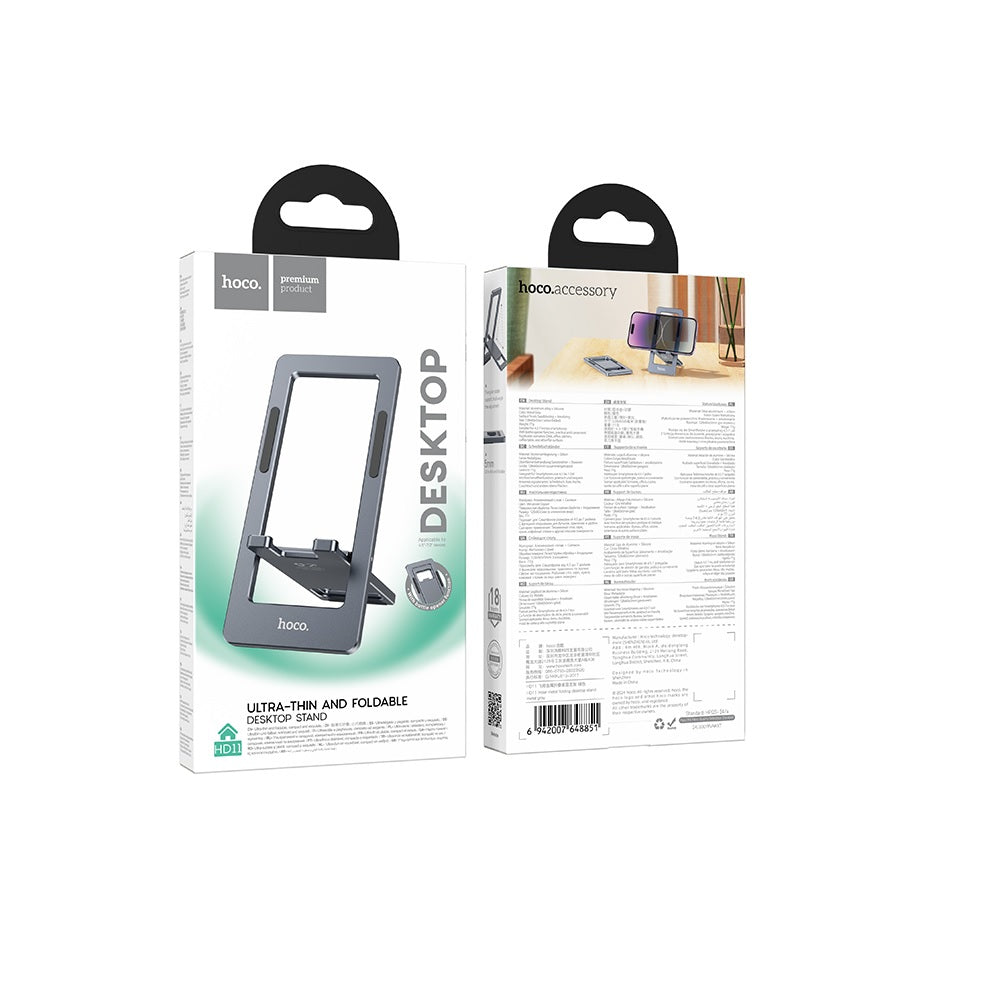 Soporte para celular y tablet Hoco HD11 Metalico Plegable Gris