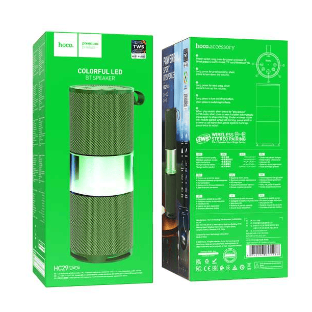 Parlante Inalámbrico Bluetooth Deportivo Hoco HC29 Verde