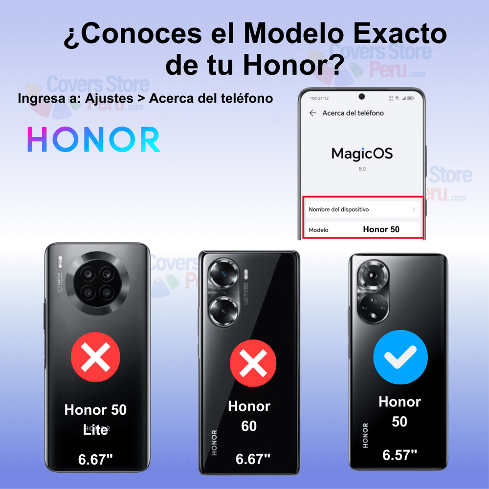 Funda Case para Honor 50 Flip Cover Azul Antishock