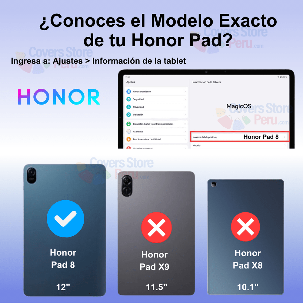 Funda para Honor Pad 8 Gomas con Parante Negra