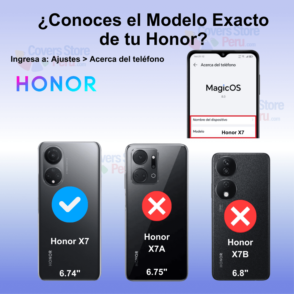 Funda Case para Honor X7 Flip Cover Azul Antishock