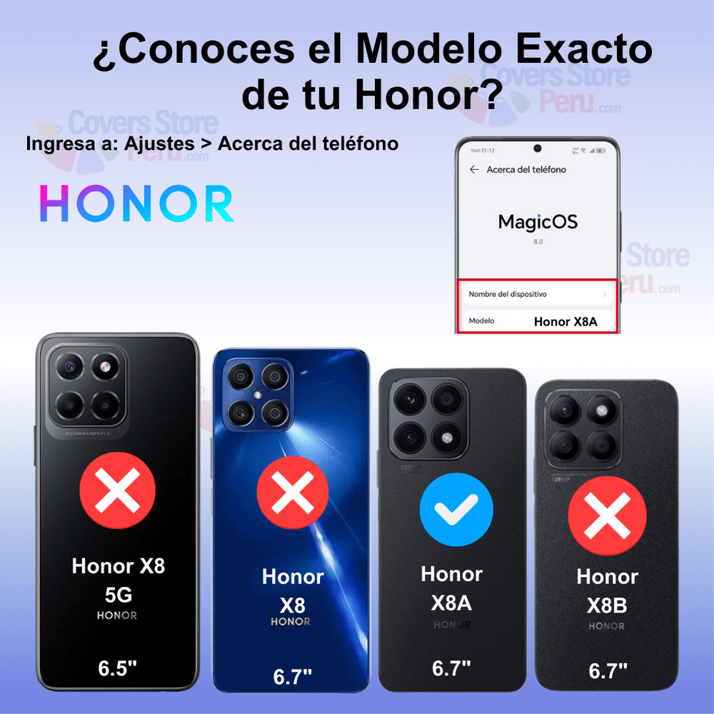 Funda Case para Honor X8A Flip Cover Azul Antishock