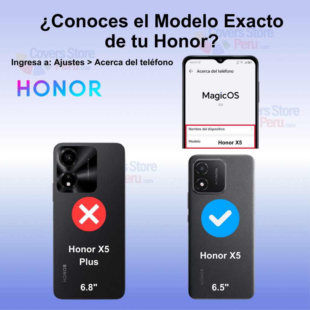 Funda para Honor X5 Soft Feeling Antishock Azul