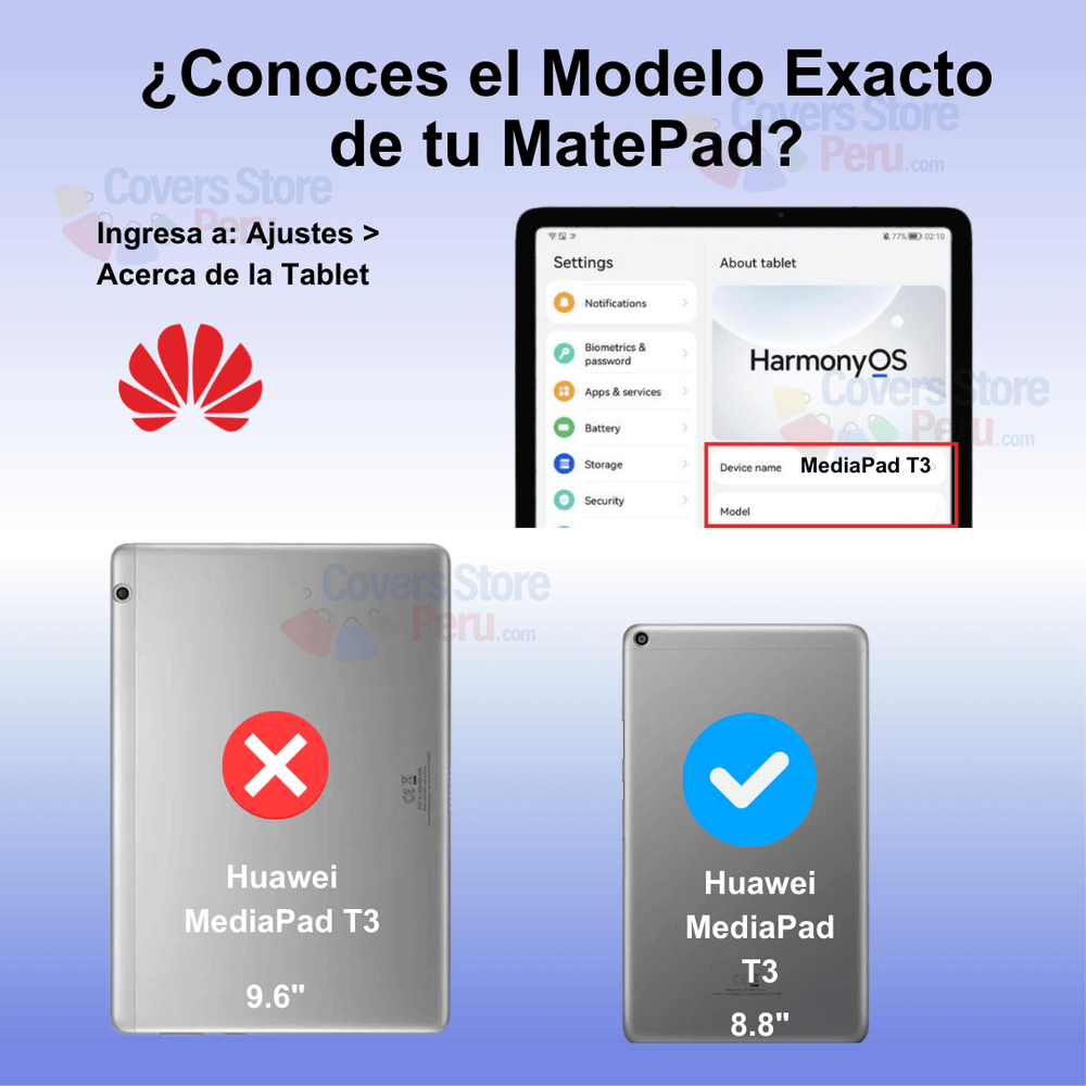 Combo Funda de Huawei MediaPad T3 8" Giratoria Negro + Mica
