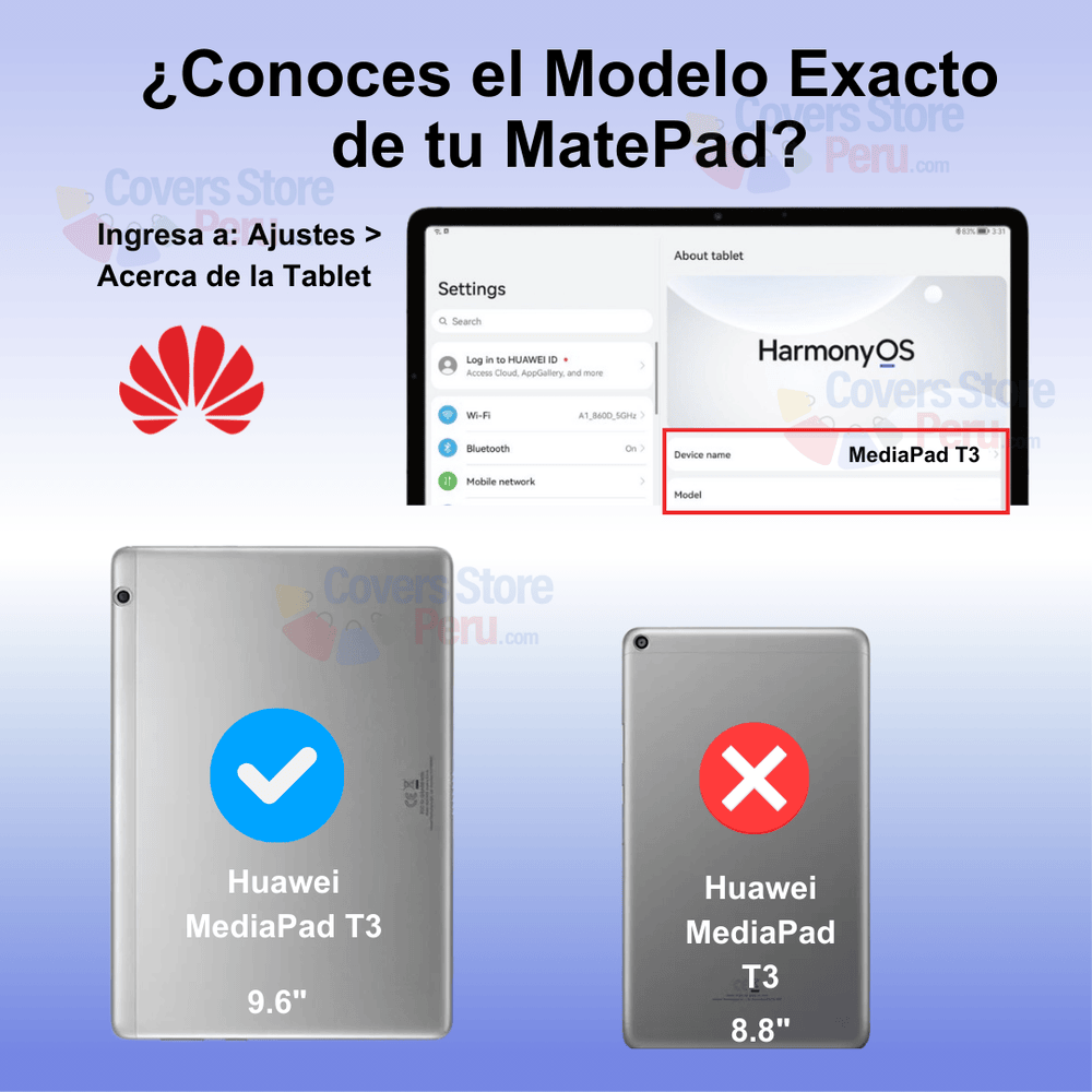 Combo Funda de Huawei MediaPad T3 Giratoria Morado + Mica