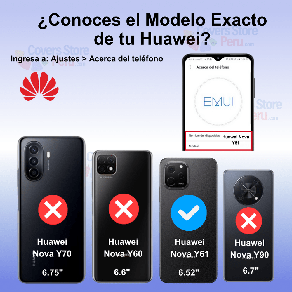 Funda Case para Huawei Nova Y61 Flip Cover Negro Antishock