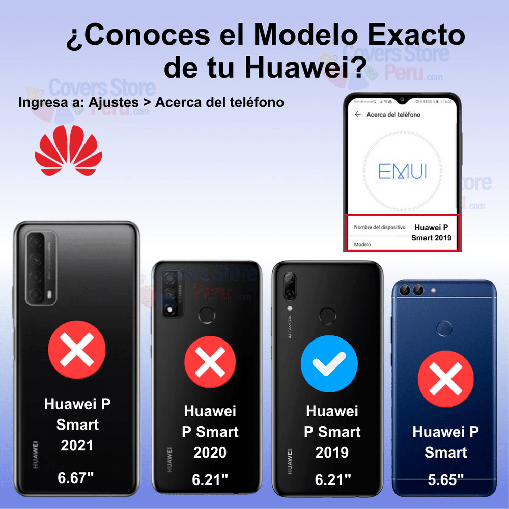 Funda para Huawei P Smart 2019 Flip Cover Azul Antishock