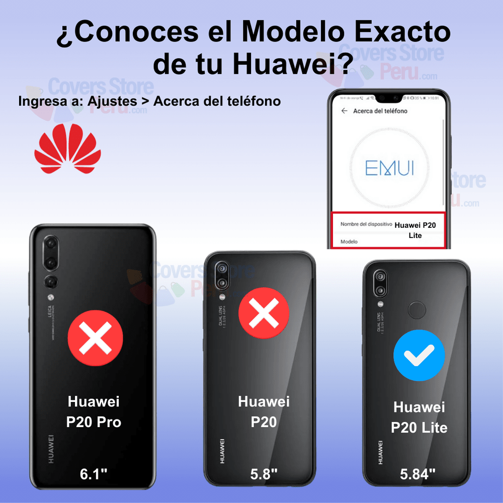 Funda Case para Huawei P20 Lite Flip Cover Azul Antishock