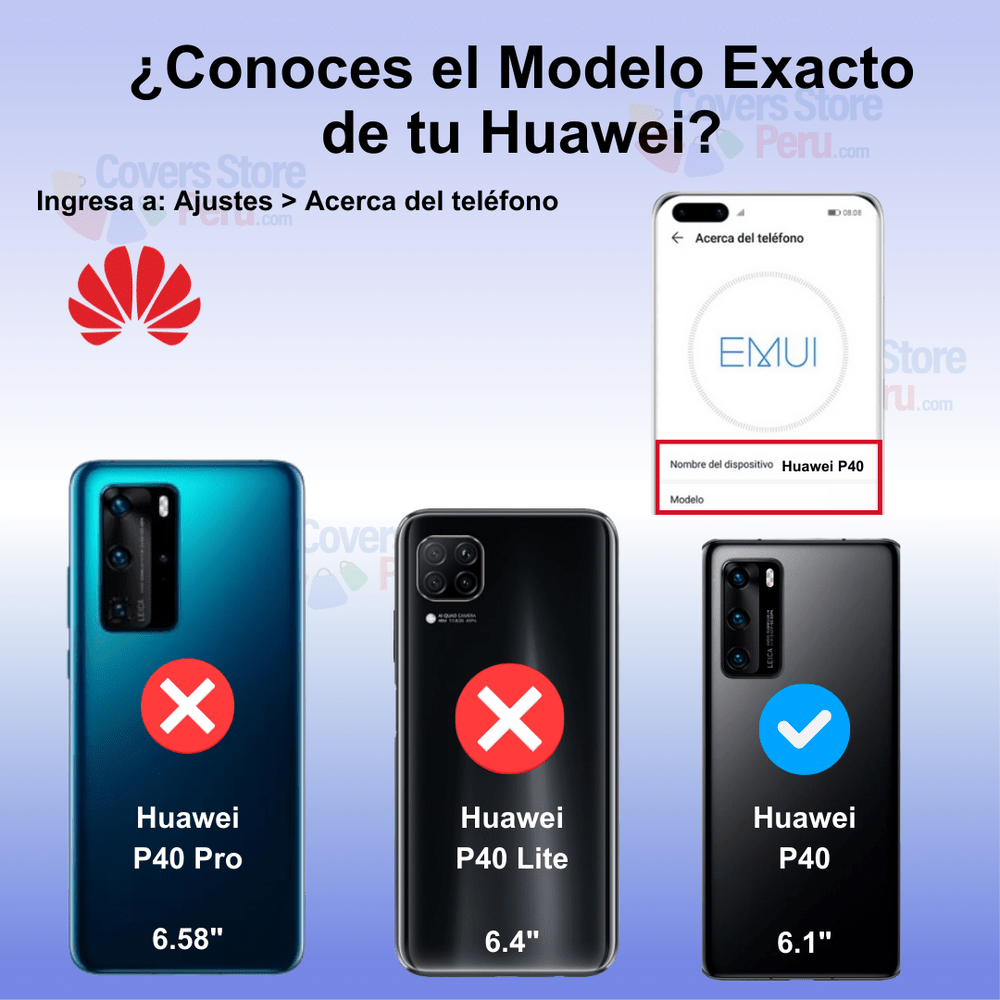 Funda para Huawei P40 Space Original Transparente Antishock