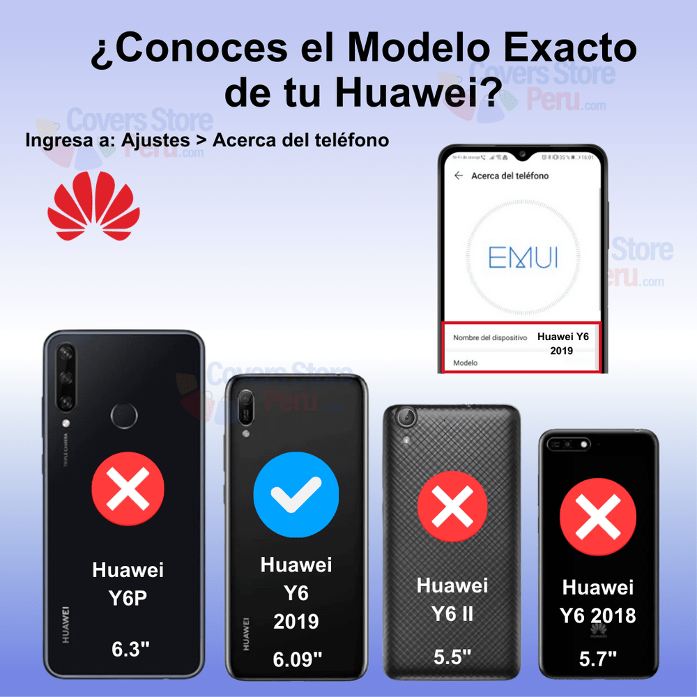 Funda Case para Huawei Y6 2019 Flip Cover Azul Antishock