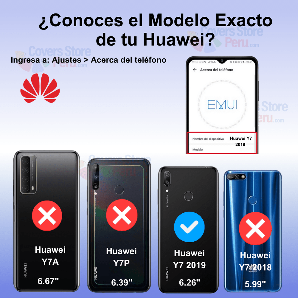 Funda Case para Huawei Y7 2019 Flip Cover Azul Antishock
