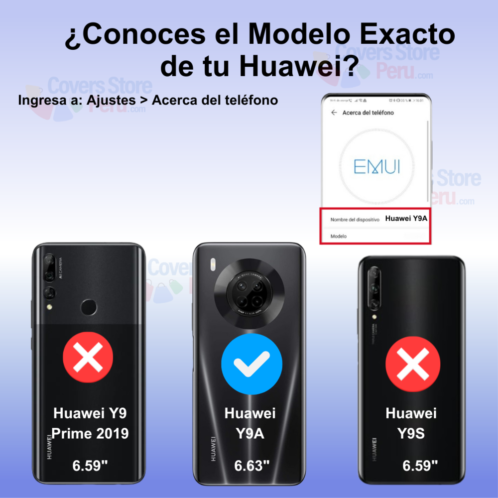 Funda para Huawei Y9A Ahumado con Anillo Azul Antishock