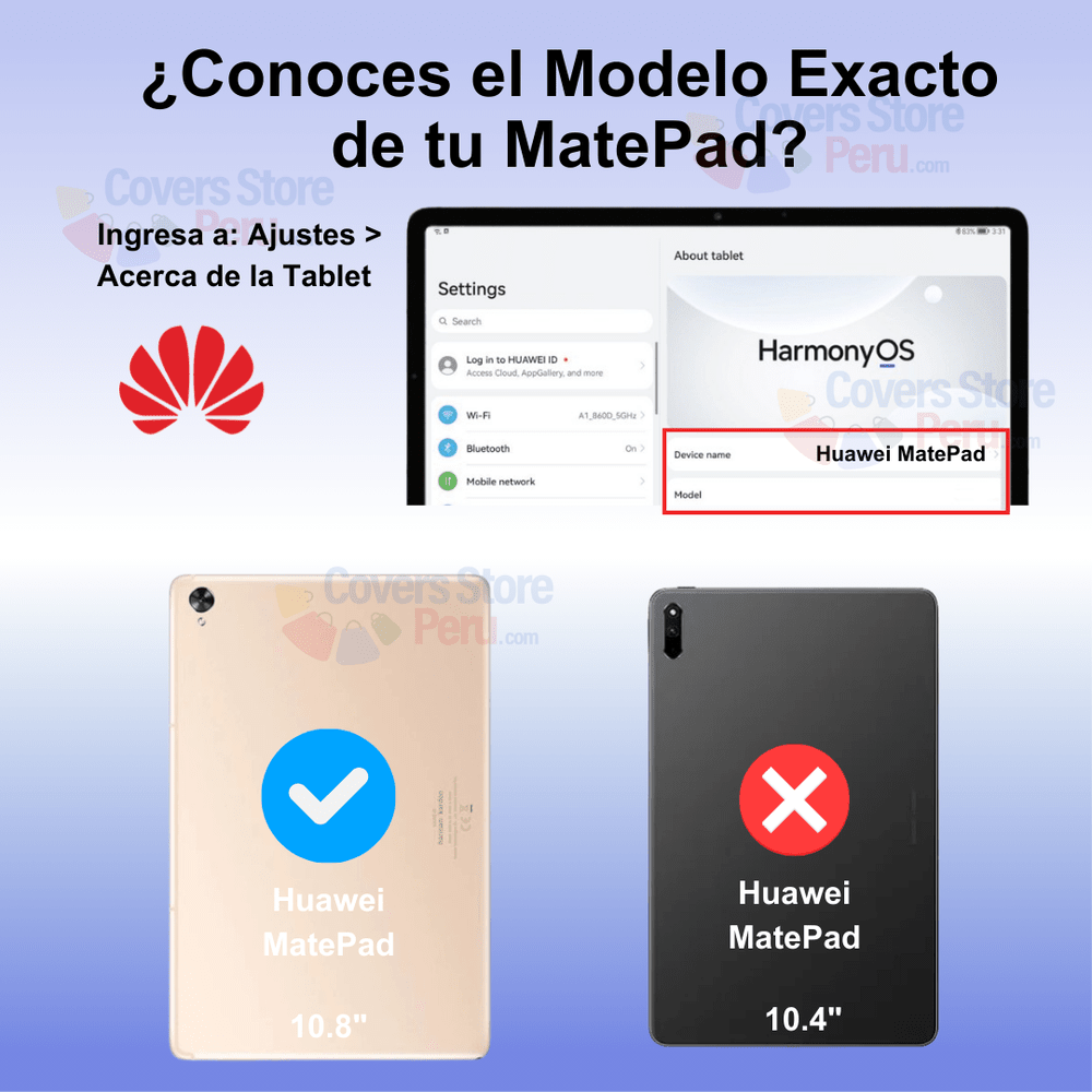 Combo Funda de Huawei Mate Pad 10.8" Giratoria Azul + Mica